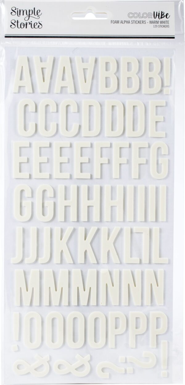 SIMPLE STORIES COLOR VIBE FOAM STICKER WARM WHITE