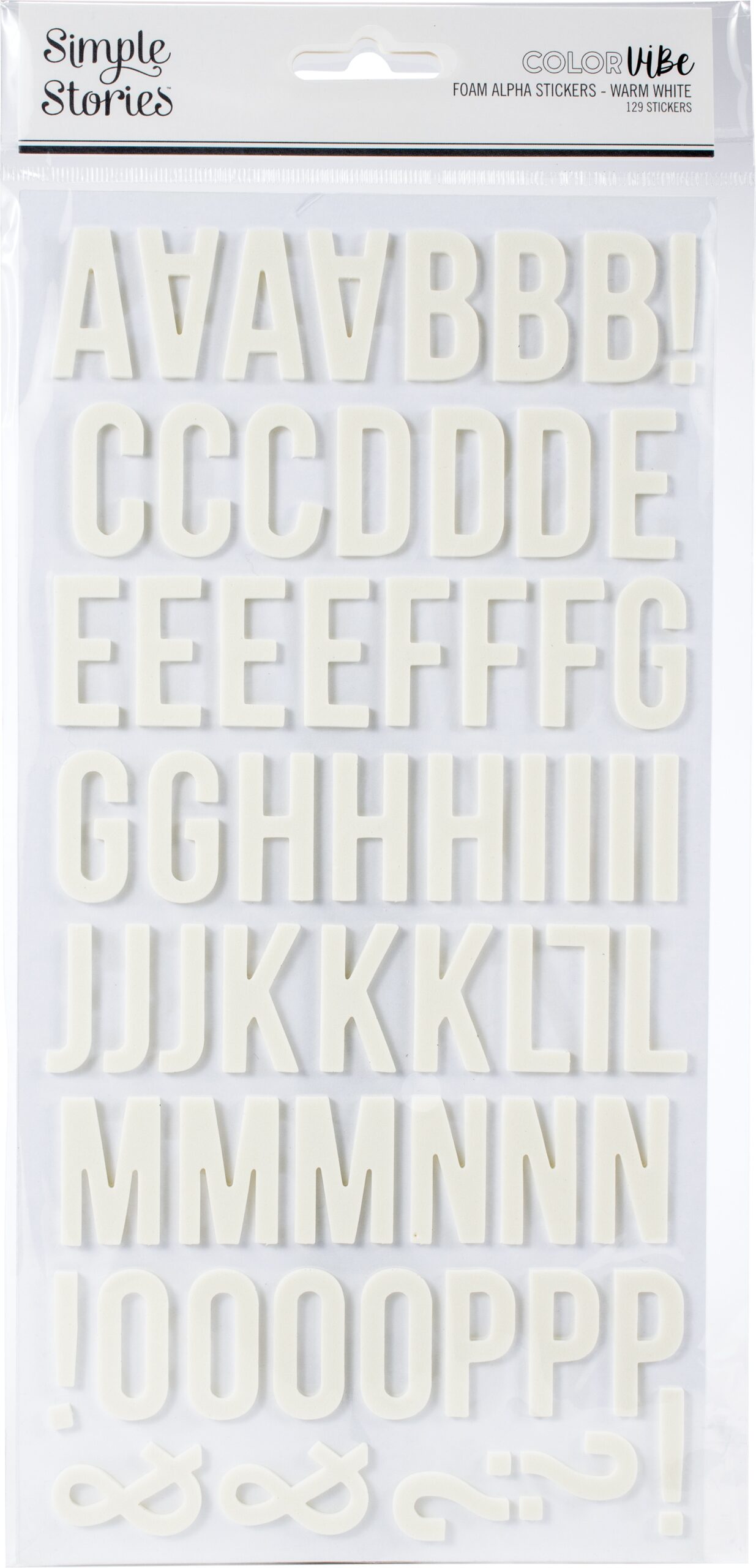 SIMPLE STORIES COLOR VIBE FOAM STICKER WARM WHITE