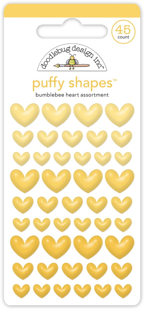 DOODLEBUG PUFFY SHAPES HEART BUMBLEBEE