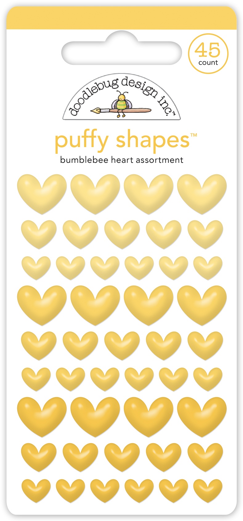 DOODLEBUG PUFFY SHAPES HEART BUMBLEBEE