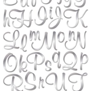 STICKO STICKER ALPHA SILVER FOIL SCRIPT
