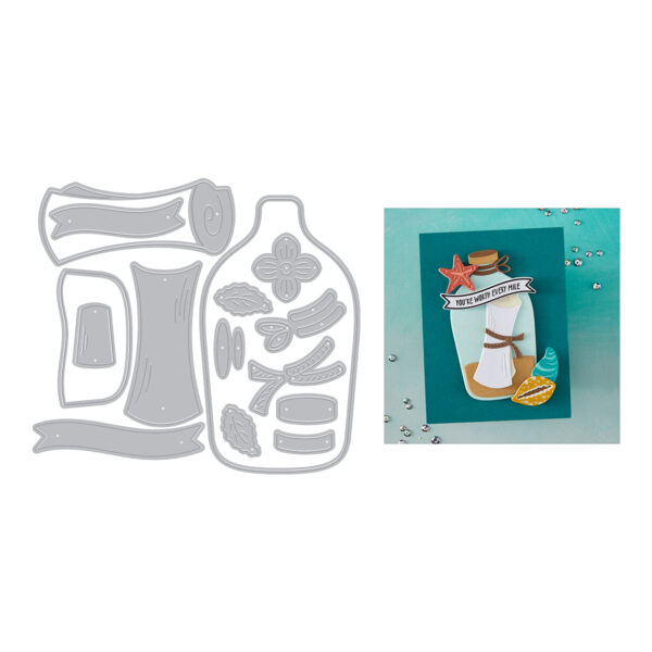 Hero Arts Message in A Bottle Etched Dies From the Summer By the Shore Collection