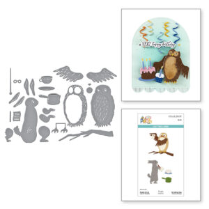 Spellbinders Rabbit & Owl Etched Dies From the Say Cheese Classic Pooh Birthday Collection By Simple Stories