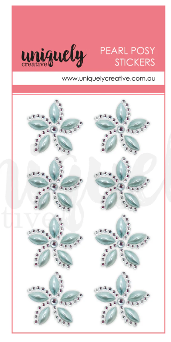 Uniquley Creative Pearl Posy Stickers Blue Uniquley Creative Pearl Posy Stickers Blue
