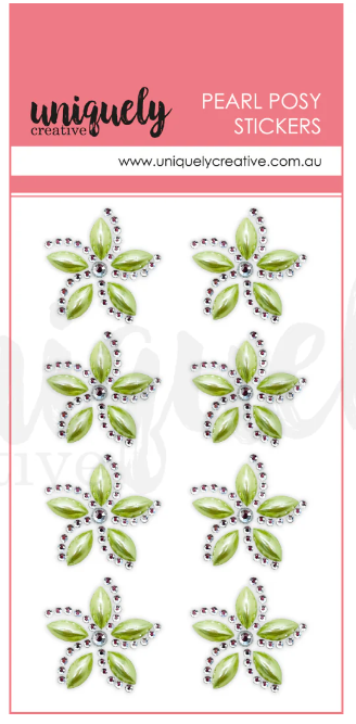 Uniquley Creative Pearl Posy Stickers Green