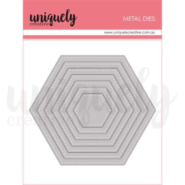 Uniquley Creative Die Stitched Nesting Hexagons Uniquley Creative Die Stitched Nesting Hexagons