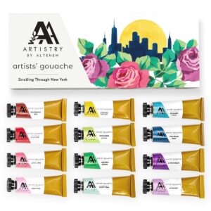 ALTENEW ARTIST' GOUACHE STROLLING THROUGH NEW YORK