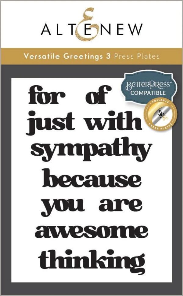 ALTENEW BETTERPRESS PLATE VERSATILE GREETINGS 3 COMFORT EDITION