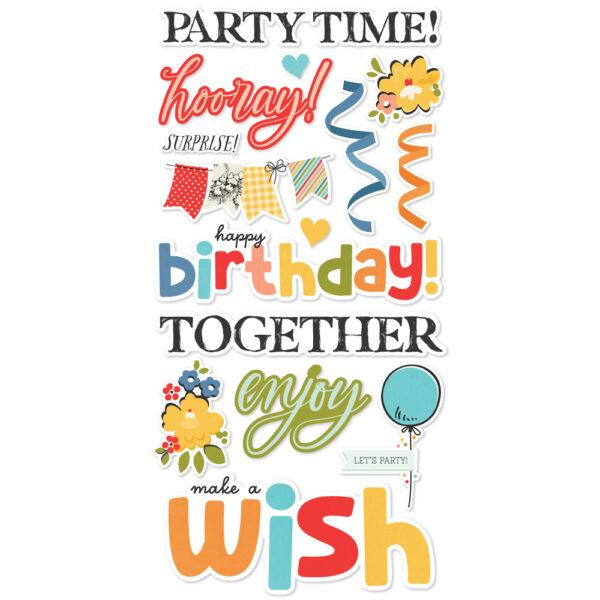 Simple Stories Say Cheese Classic Pooh Birthday Foam Stickers