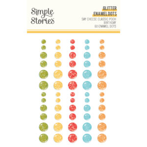 Simple Stories Say Cheese Classic Pooh Birthday Glitter Enamel Dots