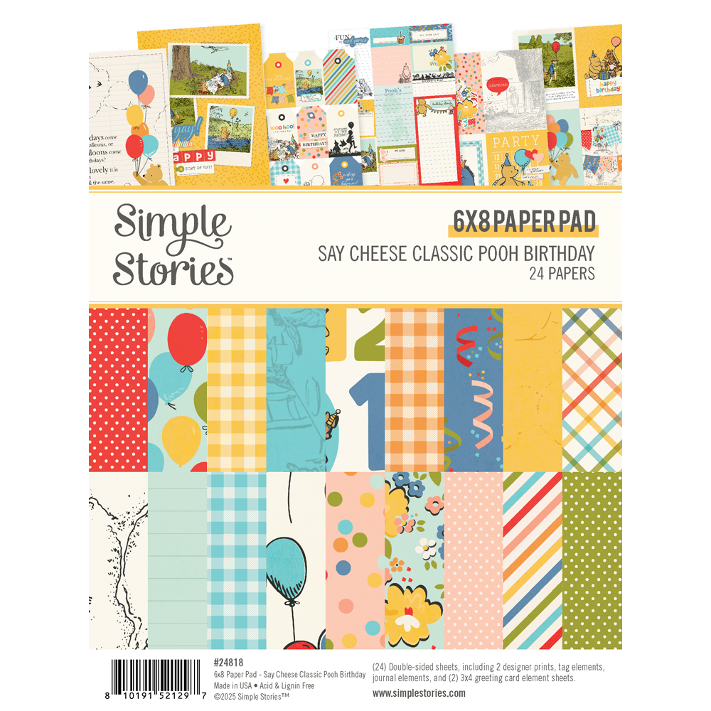 Simple Stories Say Cheese Classic Pooh Birthday 6X8 Pad