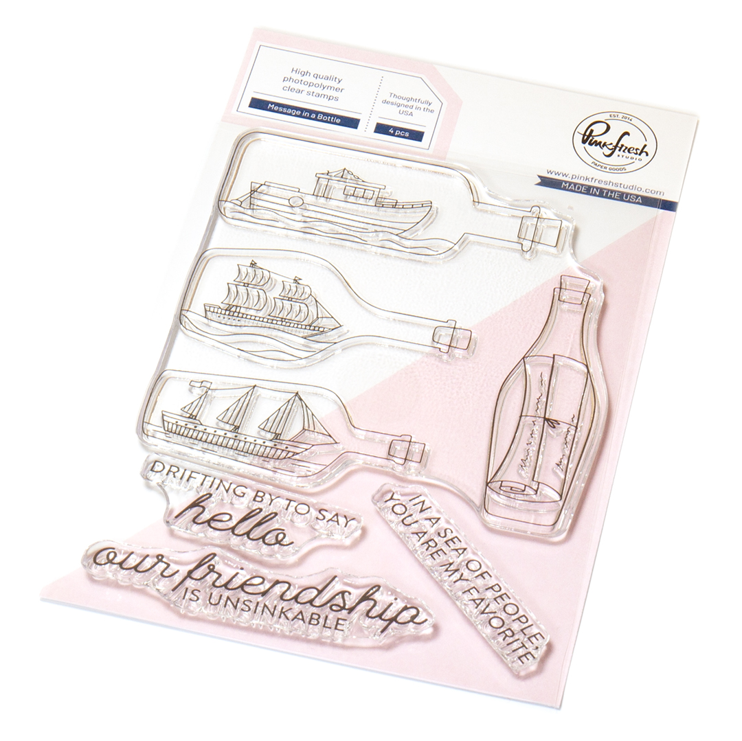 Pinkfresh Stamp Message in A Bottle