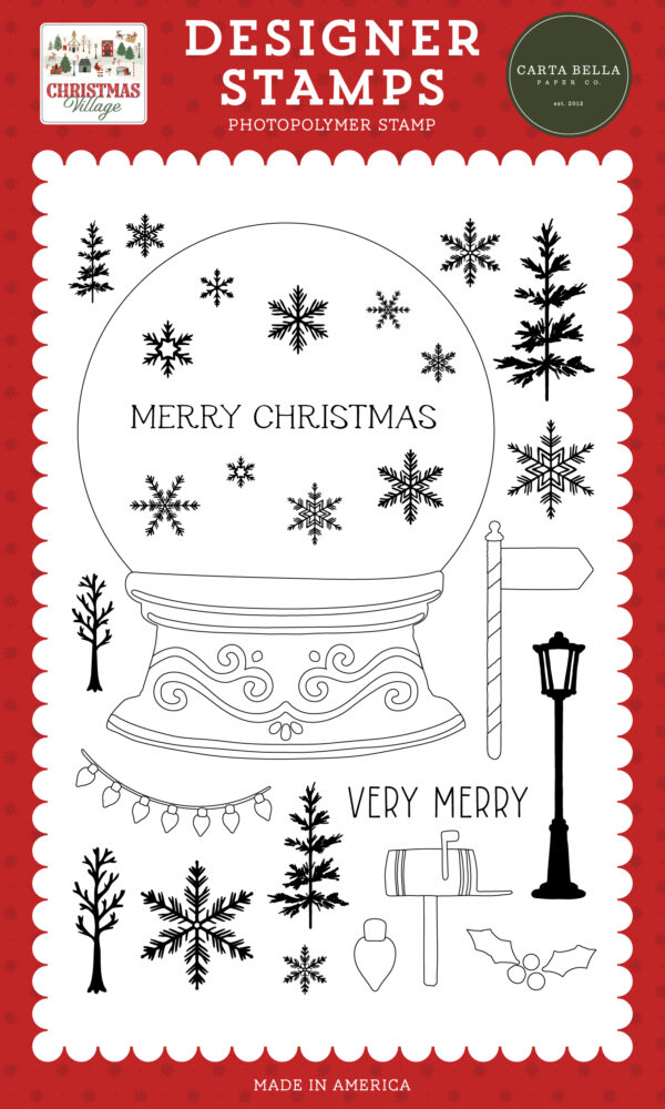 Carta Bella Christmas Village Stamp Build A Snowglobe