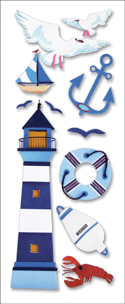 EK BEACH DIMENSIONAL STICKER LIGHTHOUSE