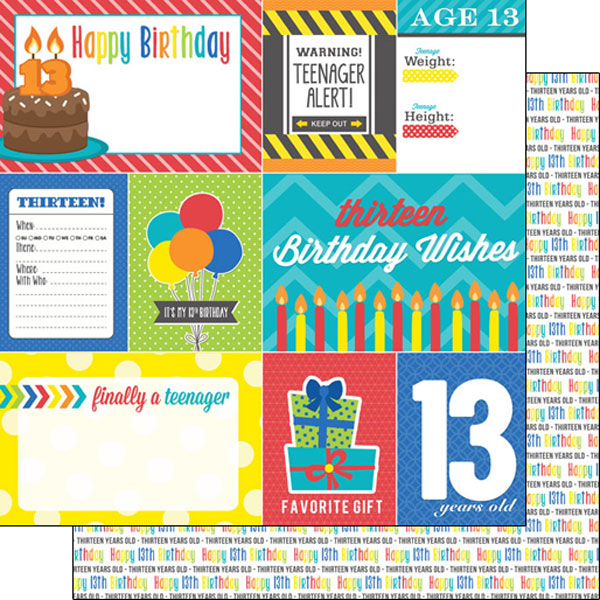 SCRAPBOOK CUSTOMS 12X12 BIRTHDAY 13TH