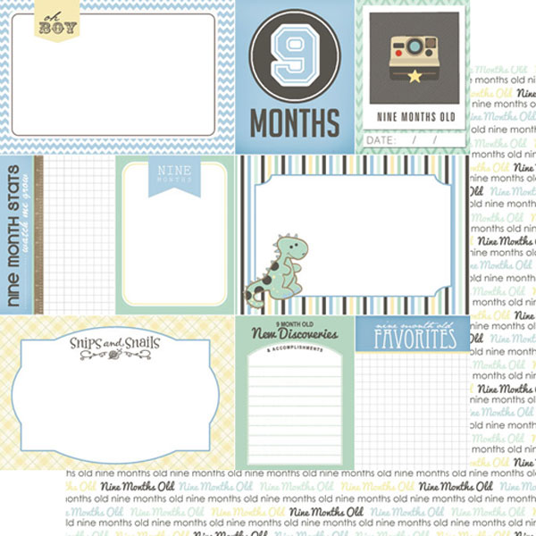 SCRAPBOOK CUSTOMS 12X12 BABY BOY 9TH MONTH