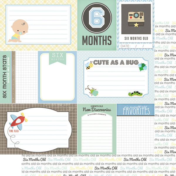 SCRAPBOOK CUSTOMS 12X12 BABY BOY 6TH MONTH