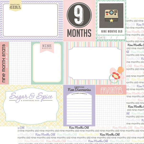 SCRAPBOOK CUSTOMS 12X12 BABY GIRL 9TH MONTH