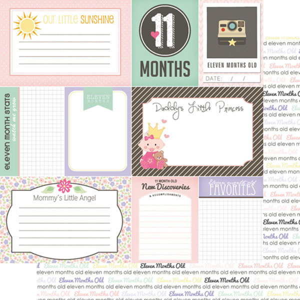SCRAPBOOK CUSTOMS 12X12 BABY GIRL 11TH MONTH