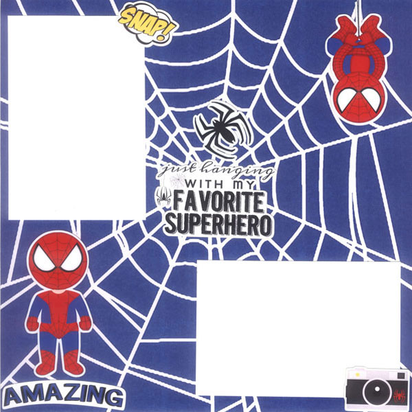 SCRAPBOOK CUSTOMS 12X12 SPIDER HERO LEFT