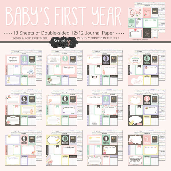 SCRAPBOOK CUSTOMS 12X12 BABY GIRL FIRST MONTHS