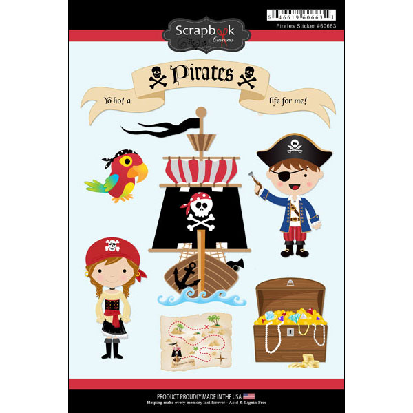 SCRAPBOOK CUSTOMS STICKER PIRATES