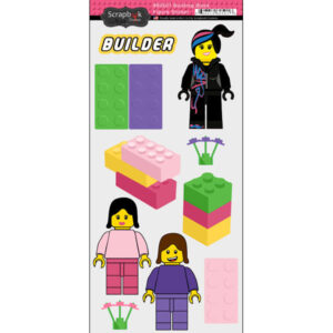 SCRAPBOOK CUSTOMS STICKER BUILDING BLOCK GIRL