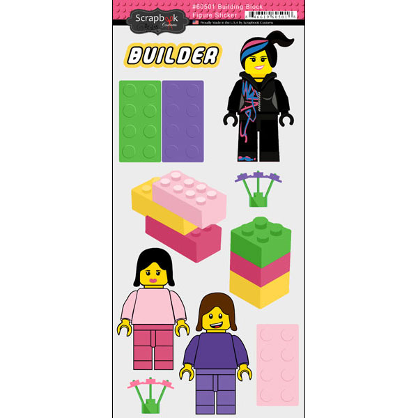 SCRAPBOOK CUSTOMS STICKER BUILDING BLOCK GIRL