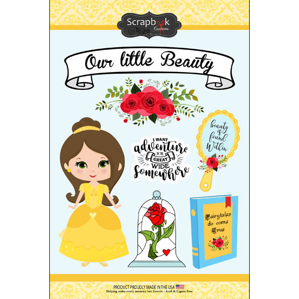 SCRAPBOOK CUSTOMS STICKER YELLOW PRINCESS