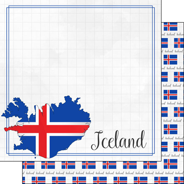 SCRAPBOOK CUSTOMS 12X12 ICELAND ADVENTURE BORDER