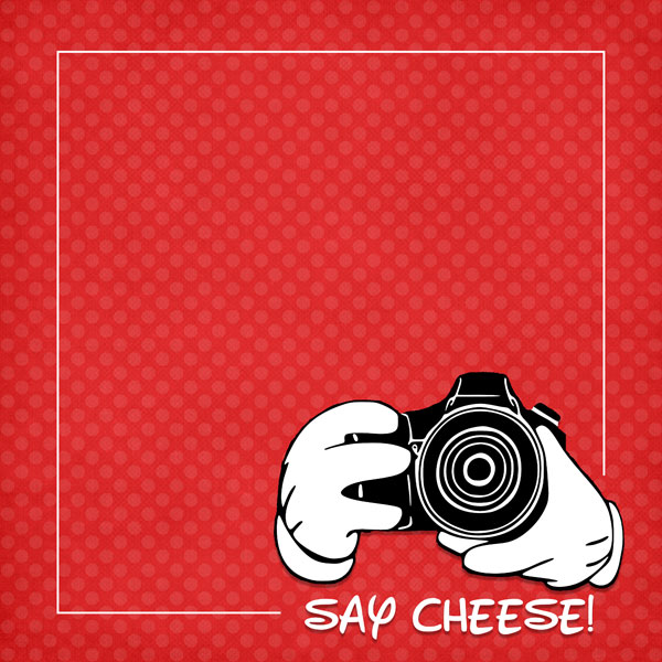 SCRAPBOOK CUSTOMS MAGICAL SAY CHEESE DOUBLE SIDED