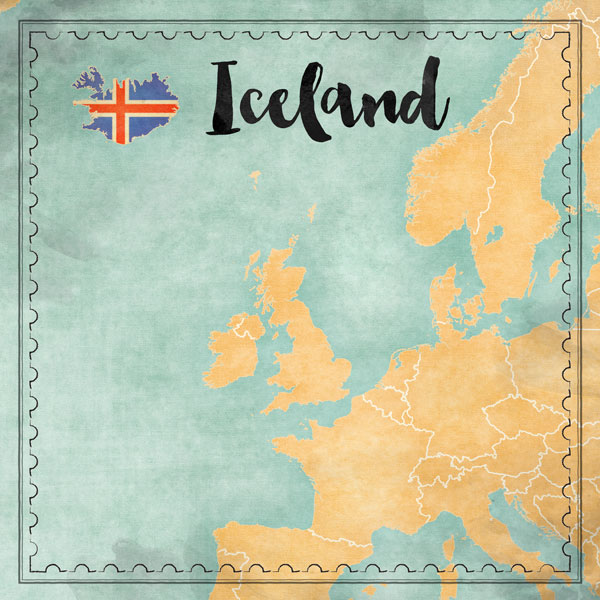SCRAPBOOK CUSTOMS ICELAND MAP SIGHTS