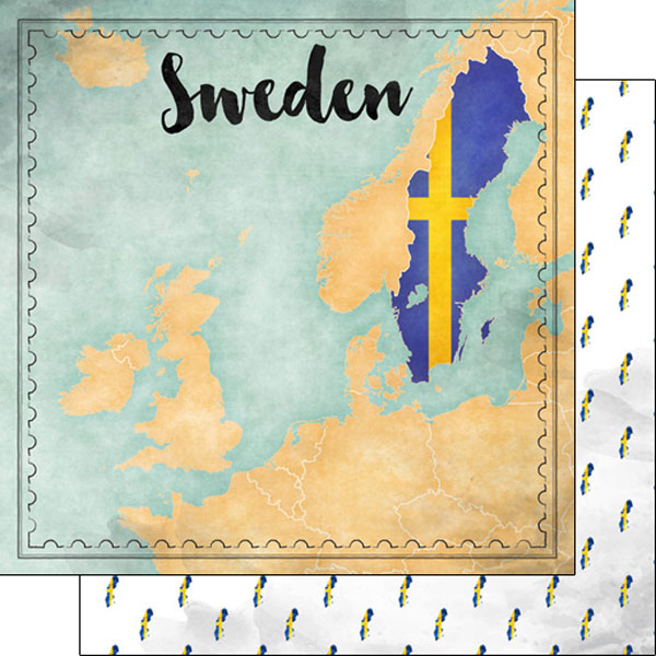SCRAPBOOK CUSTOMS MAP SIGHTS SWEDEN