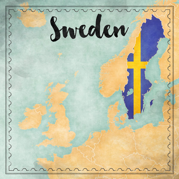 SCRAPBOOK CUSTOMS MAP SIGHTS SWEDEN