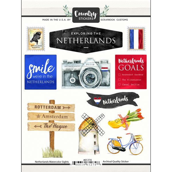 SCRAPBOOK CUSTOMS EXPLORE STICKER NETHERLANDS