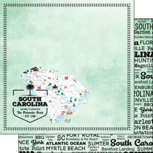 SCRAPBOOK CUSTOMS POSTAGE MAP 12X12 SOUTH CAROLINA