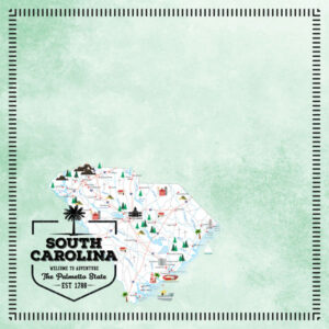 SCRAPBOOK CUSTOMS POSTAGE MAP 12X12 SOUTH CAROLINA