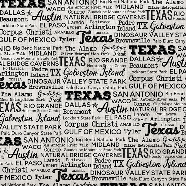 SCRAPBOOK CUSTOMS POSTAGE MAP 12X12 TEXAS