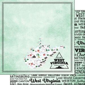 SCRAPBOOK CUSTOMS POSTAGE MAP 12X12 WEST VIRGINIA
