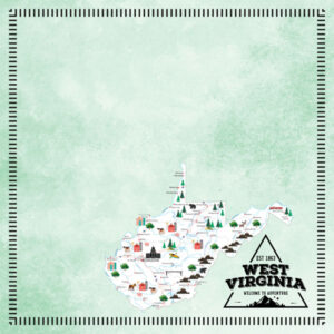 SCRAPBOOK CUSTOMS POSTAGE MAP 12X12 WEST VIRGINIA