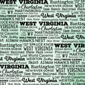 SCRAPBOOK CUSTOMS POSTAGE MAP 12X12 WEST VIRGINIA