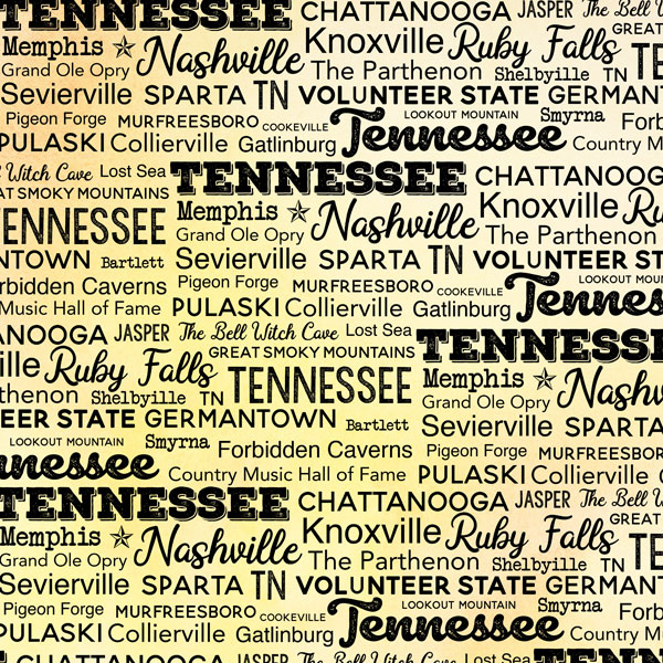 SCRAPBOOK CUSTOMS POSTAGE MAP 12X12 TENNESSEE