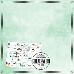 SCRAPBOOK CUSTOMS POSTAGE MAP 12X12 COLORADO