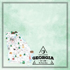 SCRAPBOOK CUSTOMS POSTAGE MAP 12X12 GEORGIA