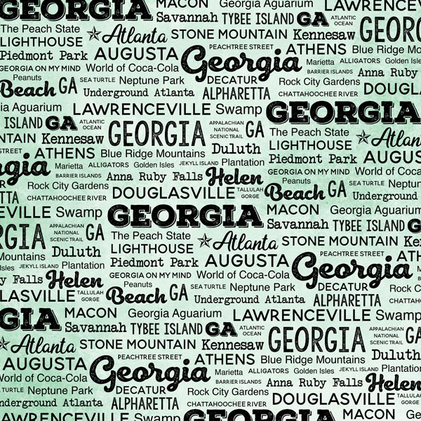 SCRAPBOOK CUSTOMS POSTAGE MAP 12X12 GEORGIA