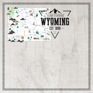 SCRAPBOOK CUSTOMS POSTAGE MAP 12X12 WYOMING