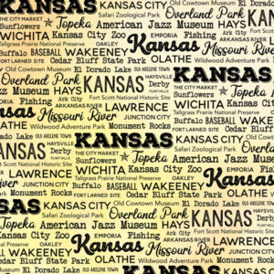 SCRAPBOOK CUSTOMS POSTAGE MAP 12X12 KANSAS