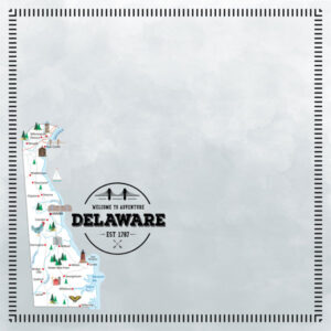 SCRAPBOOK CUSTOMS POSTAGE MAP 12X12 DELAWARE