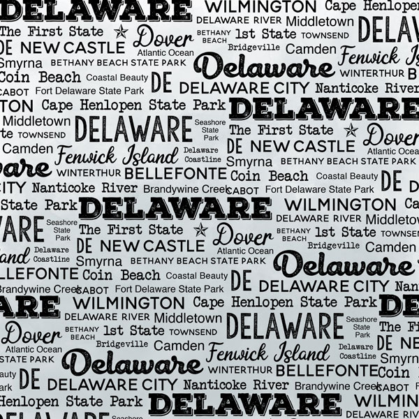 SCRAPBOOK CUSTOMS POSTAGE MAP 12X12 DELAWARE