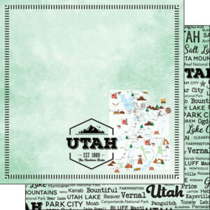 SCRAPBOOK CUSTOMS POSTAGE MAP 12X12 UTAH